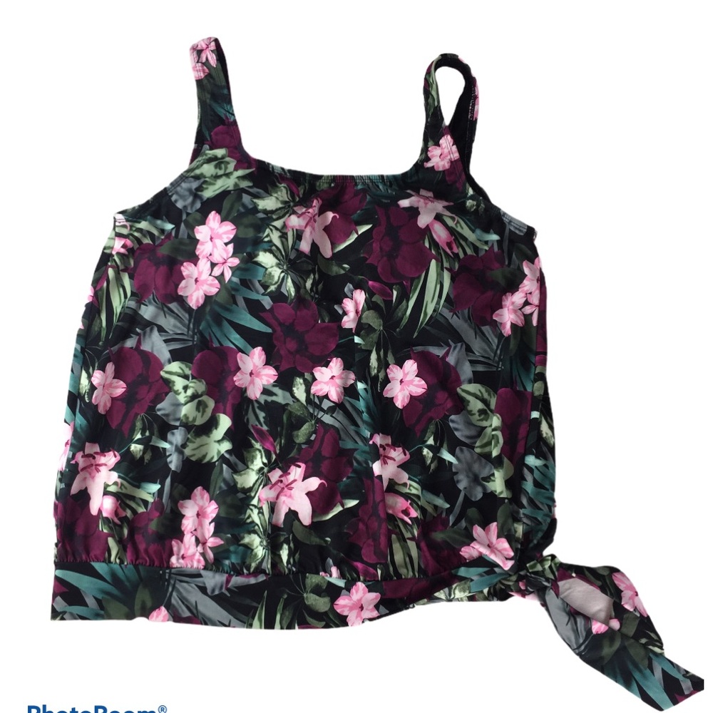Swimsuits for All Floral Tank Swimsuit Top Sz 18